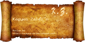 Kegyes Zalán névjegykártya